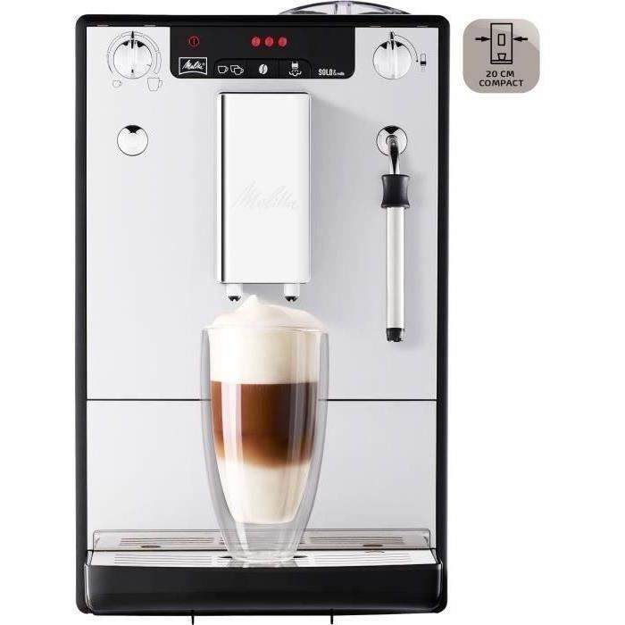 Machine à Café broyeur à Grain MELITTA Solo &amp; Milk - Argent