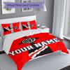 3pcs Custom Name Football club logo Bedding Set Duvet Cover Closure Includes 1 Duvet Cover&2 Pillowcases for All Seasons Bedroom Decor