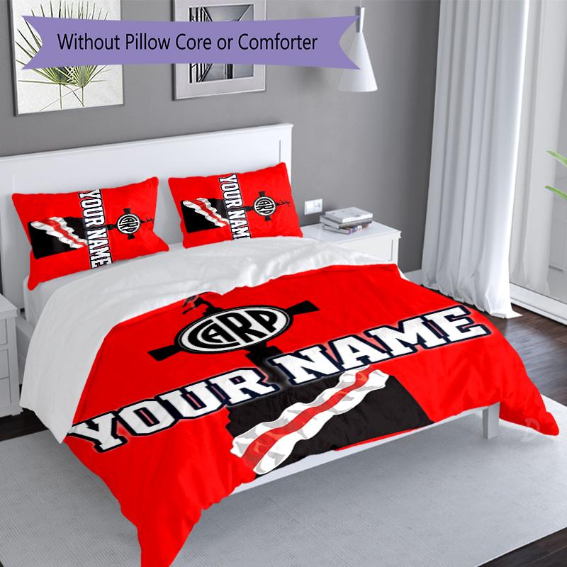 3pcs Custom Name Football club logo Bedding Set Duvet Cover Closure Includes 1 Duvet Cover&2 Pillowcases for All Seasons Bedroom Decor