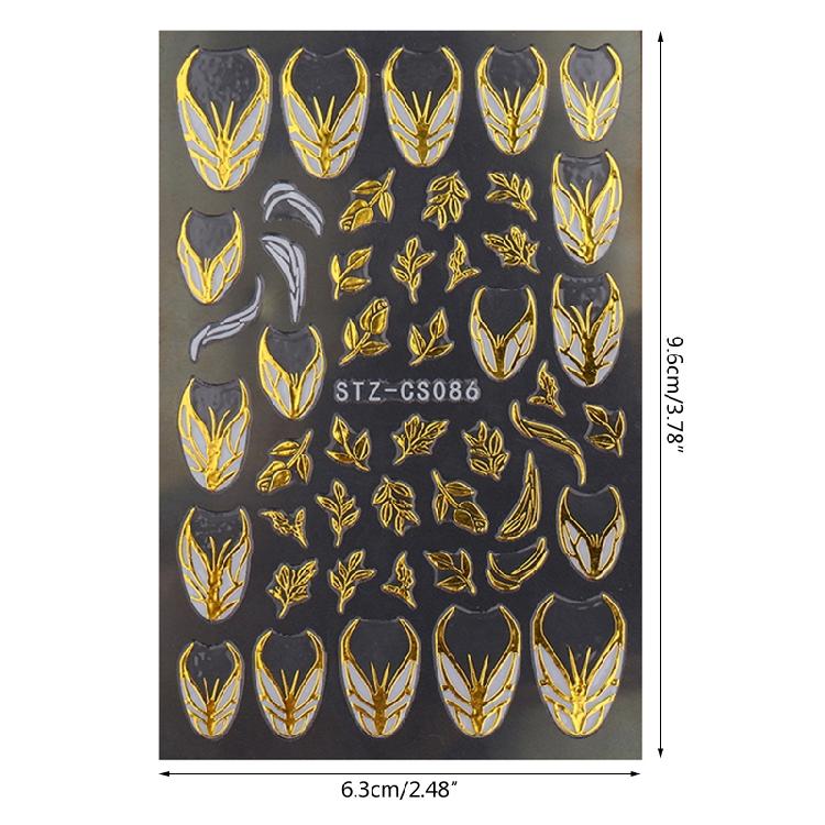 Christmas Nail Stickers 3D Xmas Design Self-adhesive Nail Decals Nail DIY Decor