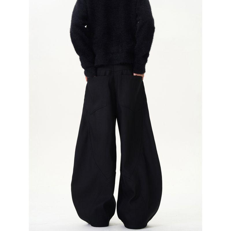 Kisko High-End American-Style Rivet-Cut Draped Scimitar Trousers for Men and Women, Casual Loose Wide-Leg Niche Pants