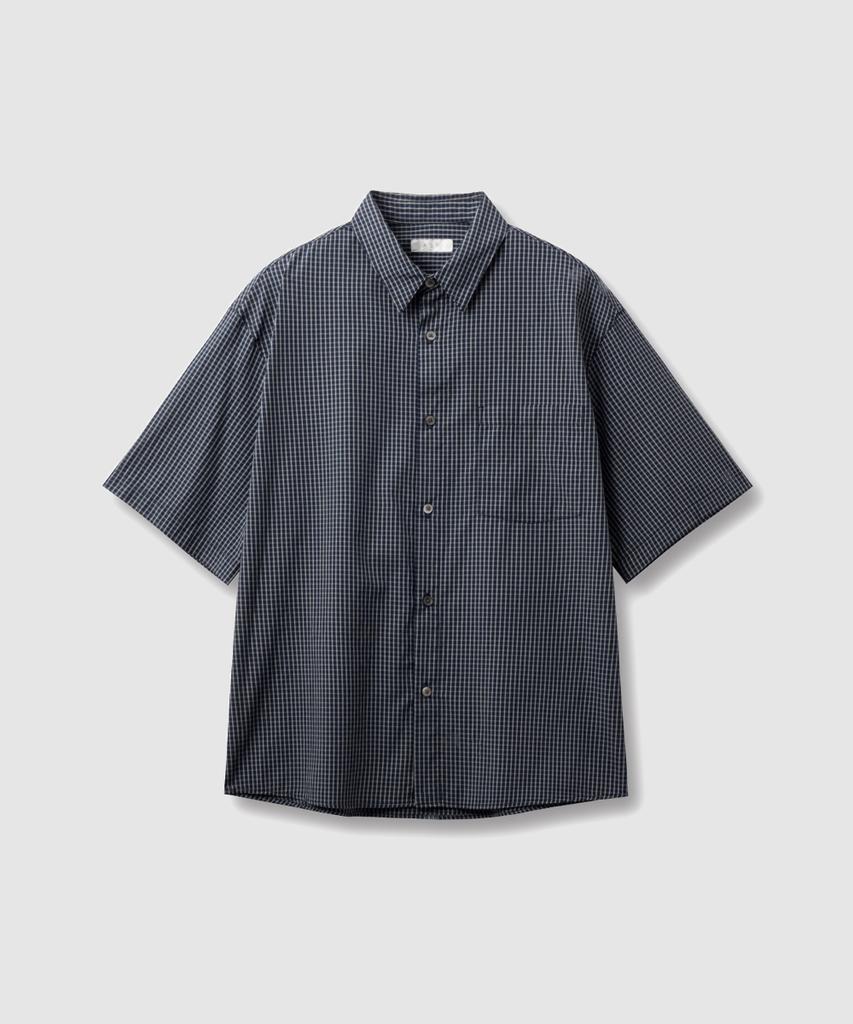 ASP Small Check Short Sleeve Shirt - Navy