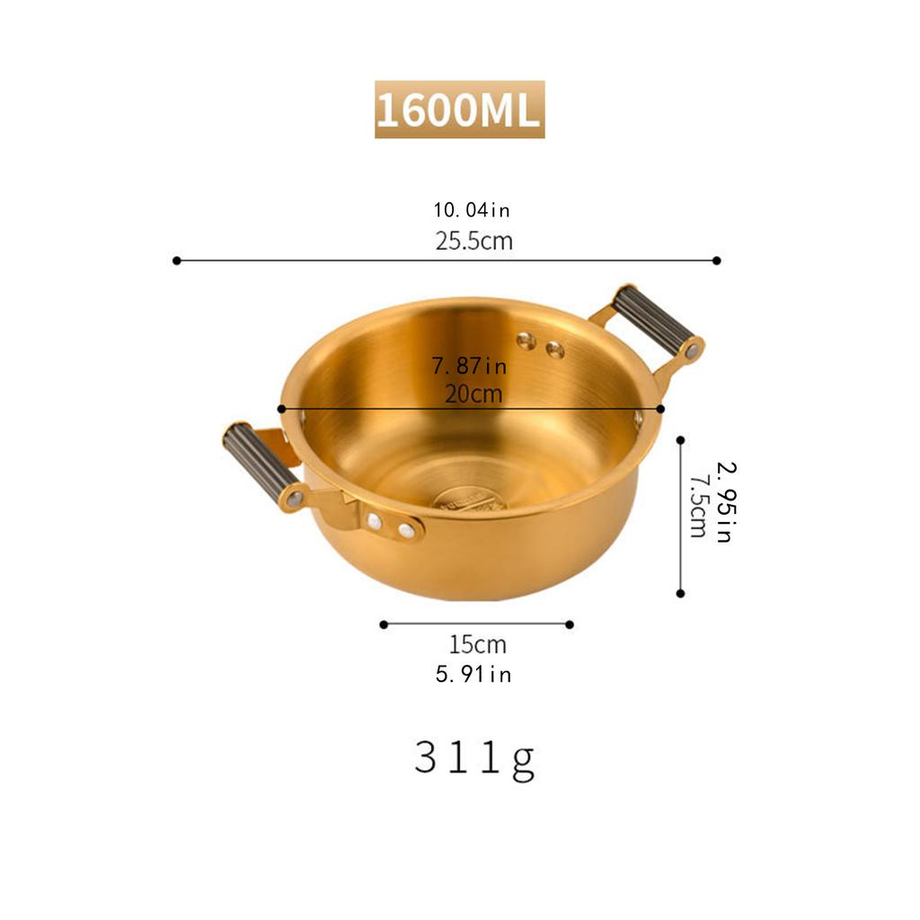 Koreanischer Ramen-Topf Mehrzweck Schnellheizend Doppelohr Suppentopf Pfanne Trockentöpfe Haushalt Meeresfrüchte-Topf Instant-Nudel-Topf