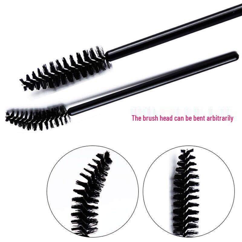 Portable Disposable Eyelash & Eyebrow Brush Set with Fine Tip and Spiral Comb