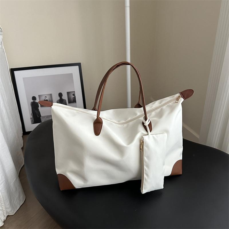 Nylon Tote Bag For Women Large Capacity Travel Handbag With Zipper Closure For Daily Use
