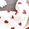 Aesthetic Heart-shaped Pattern, Duvet Cover White Red Zipper Ultra-fine Fiber Down Duvet Cover Setsuitable for Girls and Women