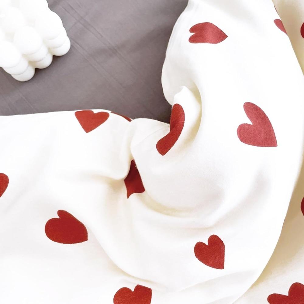 aesthetic heart-shaped pattern, Duvet Cover White red zipper ultra-fine fiber down duvet cover setsuitable for girls and women