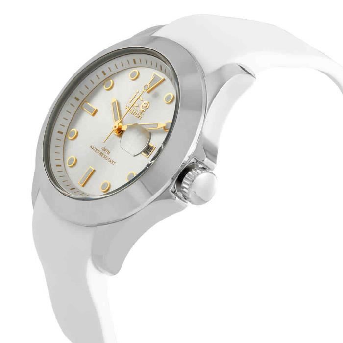 Montre Ice Watch - Femmes - 020384 - Blanc Silicone - 40mm - Argent - Quartz - 10 Atm