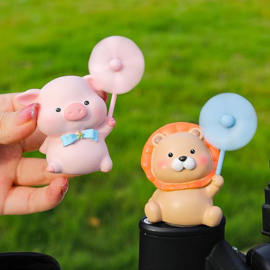 Bike Animal Decoration with Rotating Windmill Adorable Appearance Waterproof Animal Figurine Bicycle Accessories