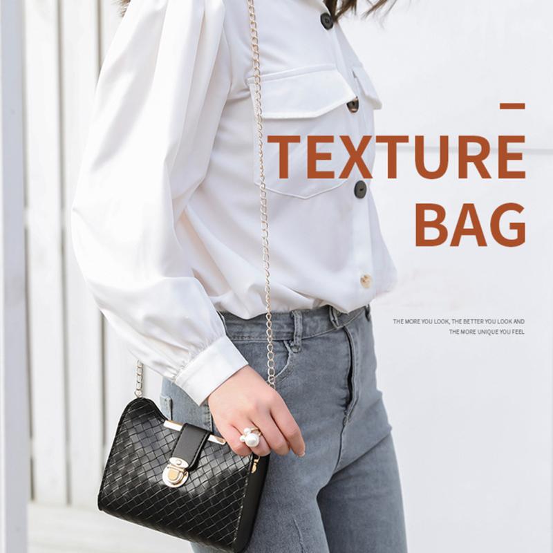 Fashion Pu Leather Mobile Phone Bag For Girls Casual Solid Color Chain Shoulder Bag For Women Gifts