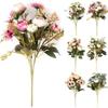 Beautiful 1 Bunch 12 Heads Rustic Retro Tea Rose Silk Artificial Flower Arrangement For Home Decor