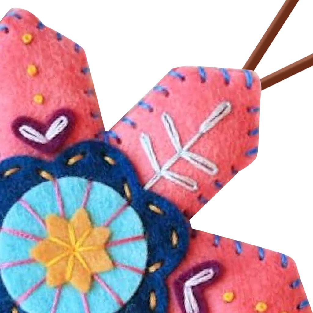 Christmas Snowflake Felt Ornament Kit with Pre-Cut Felt 3D Embroidery Needlepoint Kit Xmas Felt Snowflake Pendant Crafts