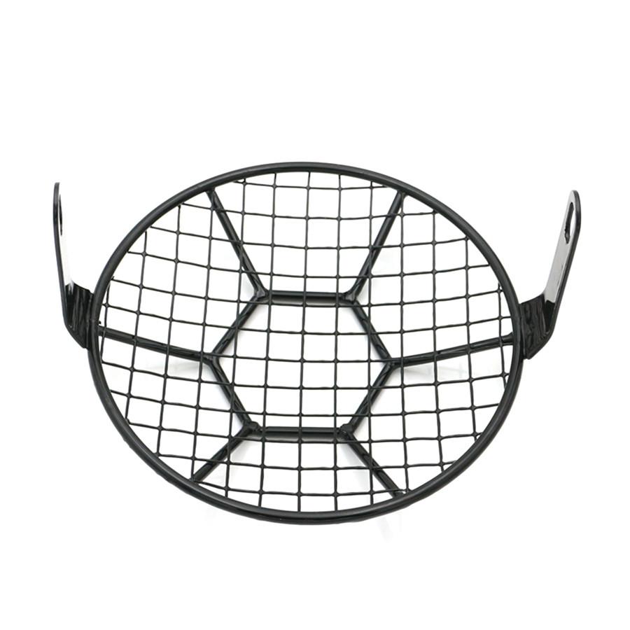 Universal 1PC 6.3" Metal Retro Motorcycle Headlight Lamp Spherical Mesh Grille Cover Mask For Honda Cafe Racer Motor Parts