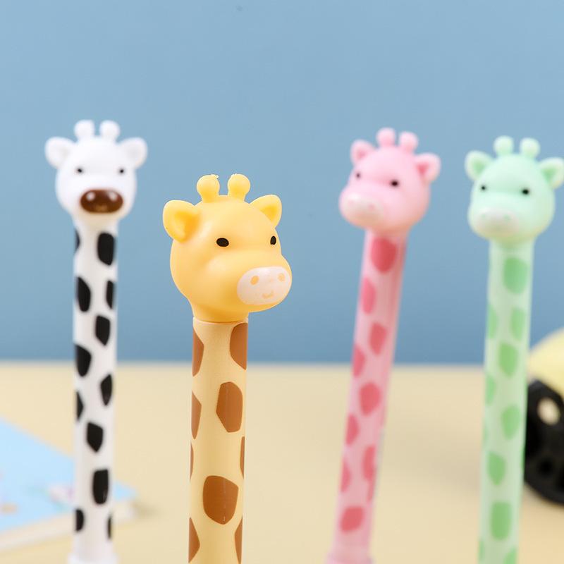 12Pcs 0.5mm Standing Giraffe Pen Pretty Aesthetic Funny Giraffe Gel Pen 0.38mm Creative Cute Writing Pen School Office Supply