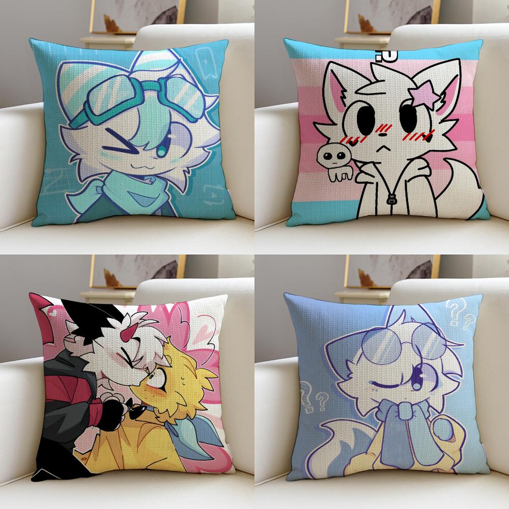 Cute BBoykisserS Cushion Cover Breathable and skinfriendly linen pillowcase square removable and washable cushion