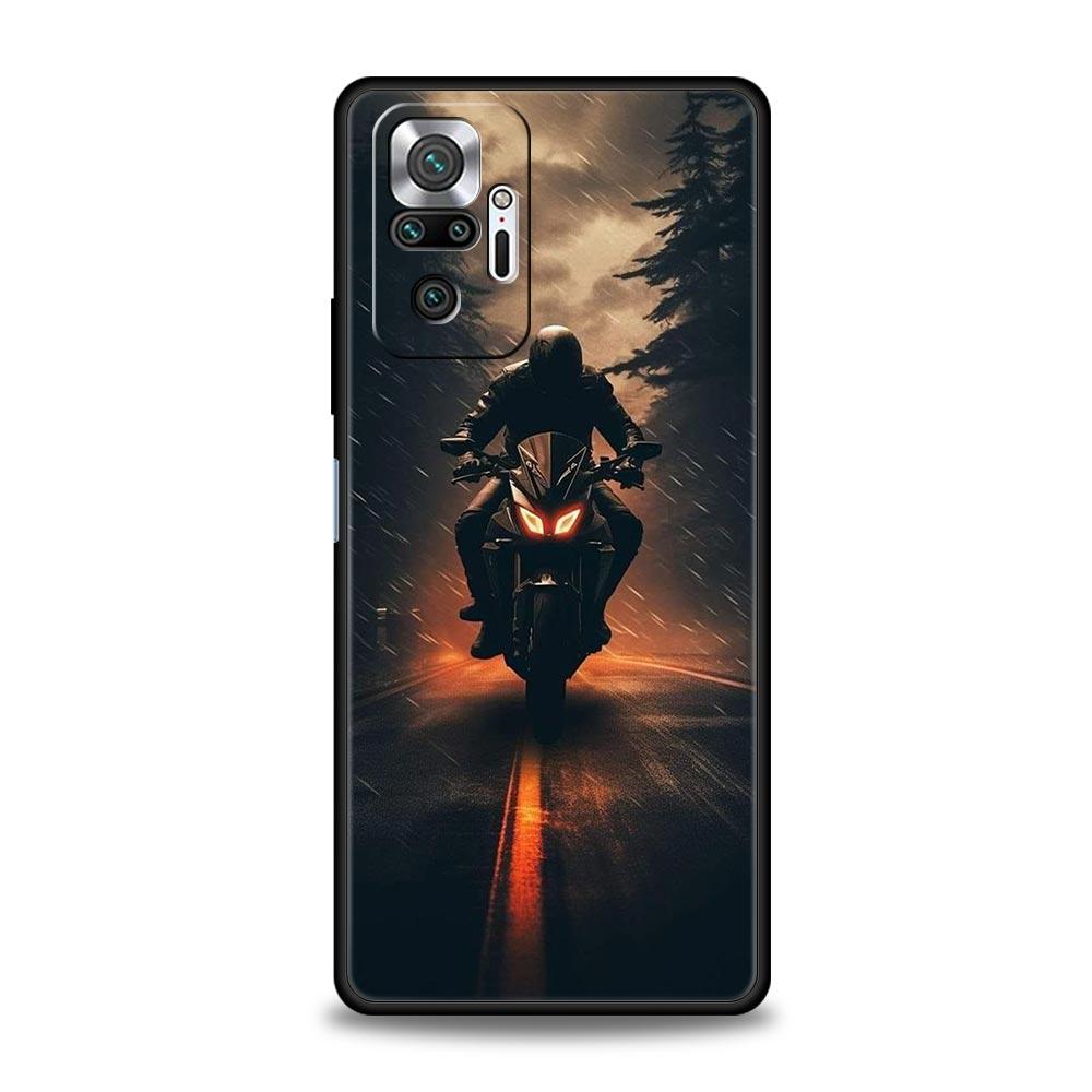 Moto Cross Motorcycle Sports Phone Case For Xiaomi Redmi Note 14 13 5G 10 11 12 Pro Plus 4G 14C 13C 12C 10C Black Cover
