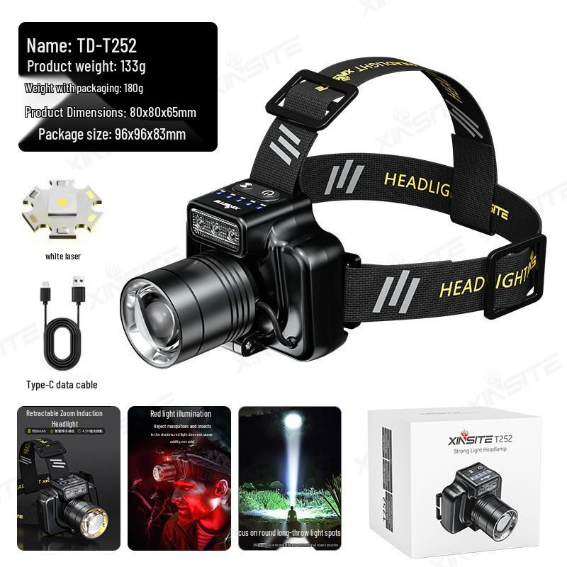 Rechargeable Waterproof High-Brightness Headlamp with Long-Range and Ultra-Long Battery Life for Outdoor Night Fishing