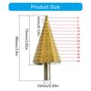 HSS Titaniums Coated Straight Grooves Step Drill Bit 4-42mm Triangular Shank Cone Drill Bit for Metal and Wood Drilling