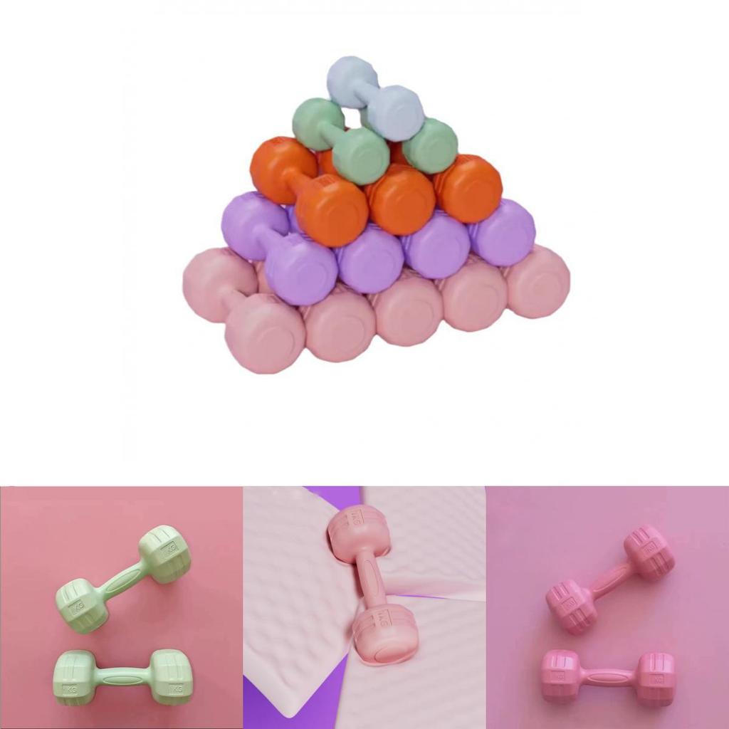 Colorful Rubber Coated Dumbbells Set For Fitness And Body Sculpting For Women