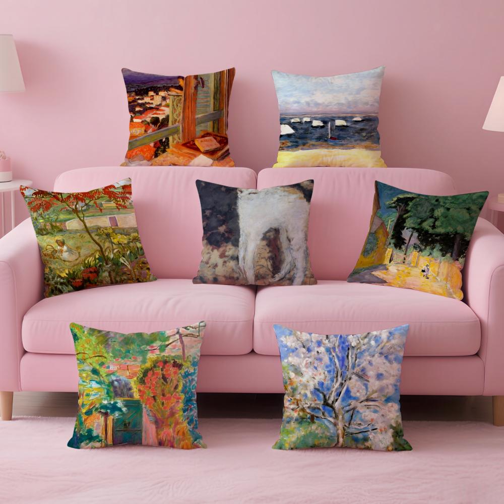 Art PPierre Bonnard Cushion Cover Pillow Case Soft Skin Friendly Fabric Comfort Concealed Zipper