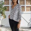Dámská potištěná košile s dlouhým rukávem s klopou, ležérní halenka pro dámy, jednoradová streetwearová košile