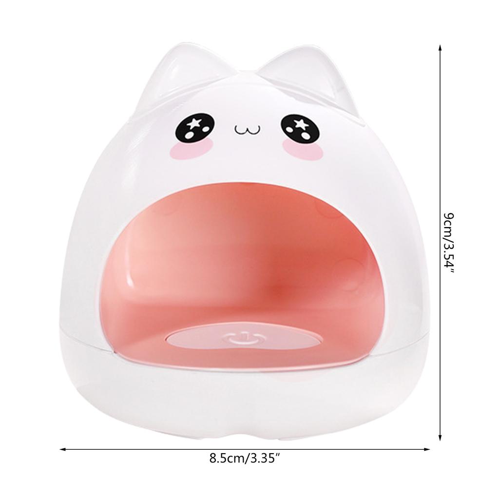 Søt katteform mini UV LED-lampe for hurtigtørkende bærbart neglelys 8 stk lette perler Hurtigtørkende herdende polsk neglekunst
