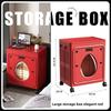 Modern Large Storage Box Foldable Cabinet with Wheels Seasonal Clothes & Quilt Organizer Flip-Lid Lock Design Durable PP Bin