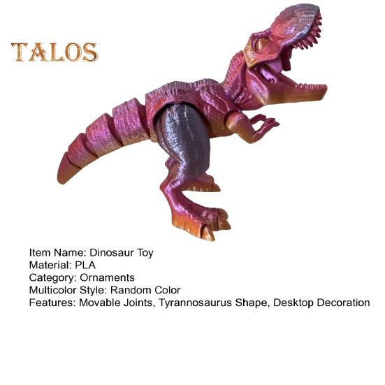 Estatueta de dinossauro impressa em 3D Articulações móveis Figura de tiranossauro Modelo de dinossauro articulado Brinquedo Decoração de mesa para casa, escritório, estante