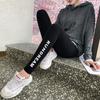 Casual Comfort Spring and Autumn Tight Running Sweatpants Female Printing Letters Bottoming Pants Elastic Large Size Yoga Pants Slim Pencil Pants