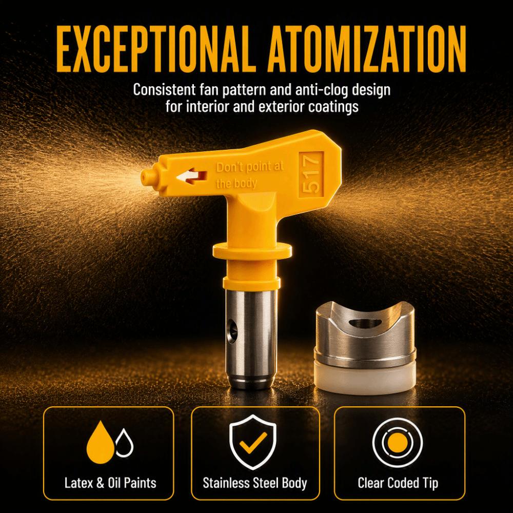 4pcs High Pressure Paint Sprayer Nozzle Electric Powered High Pressure Spray Tip Home Painting
