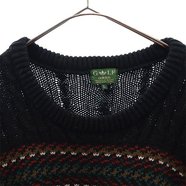 adidas wool blend Overall handle golf Long sleeve sweater L Sports Knit Men's Used