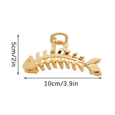 Large Metal Hair Claw Clip Fish Bone Irregular Hairpins Punk Style Silver Hair Claws Barrettes Women Hairclips Hair Accessories