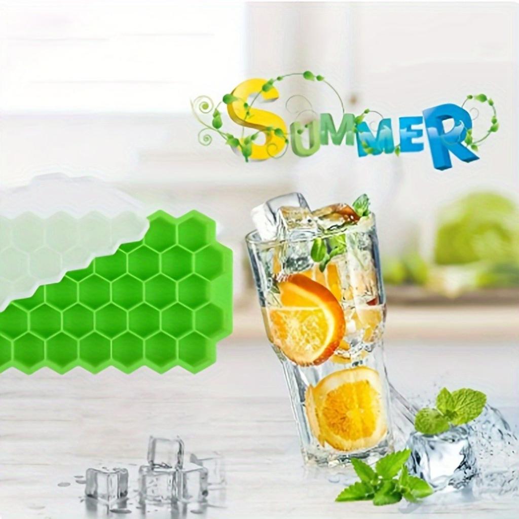 Thickened 37 Hole Honeycomb Ice Tray with Lid, Essential for Holiday Drinks and Frozen Desserts, Ice Mold, Refrigerator Ice Storage