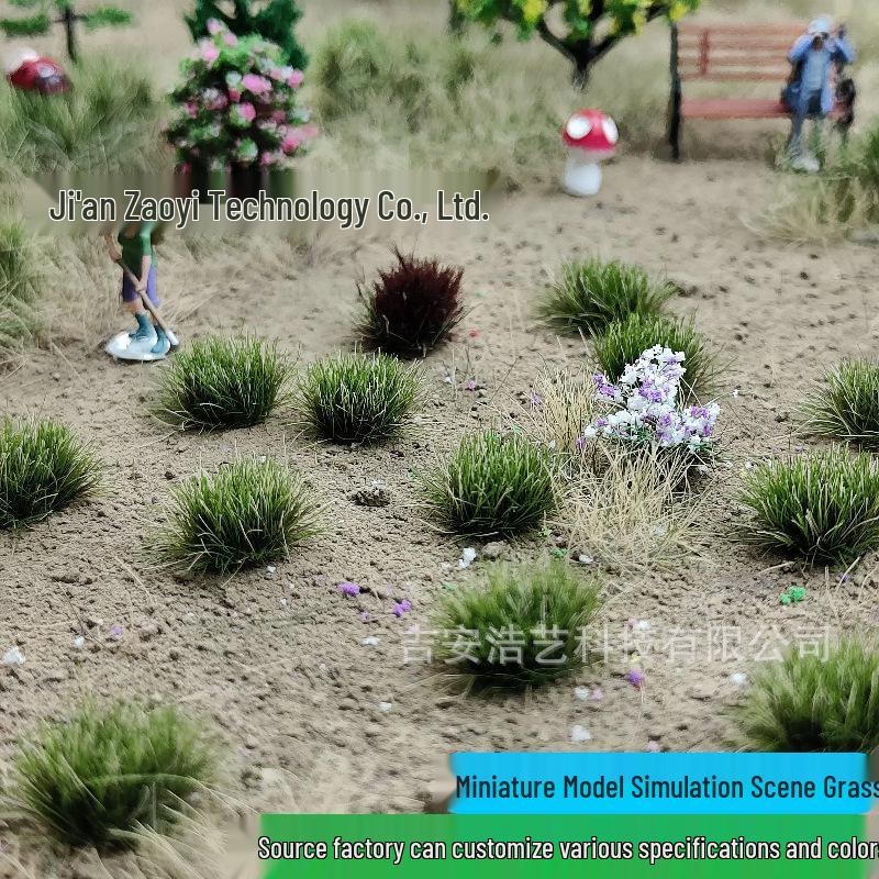 8mm 18-Round Tufts Model Grass for Train Track Scene, Miniature Accessories, and Military Sand Table DIY.