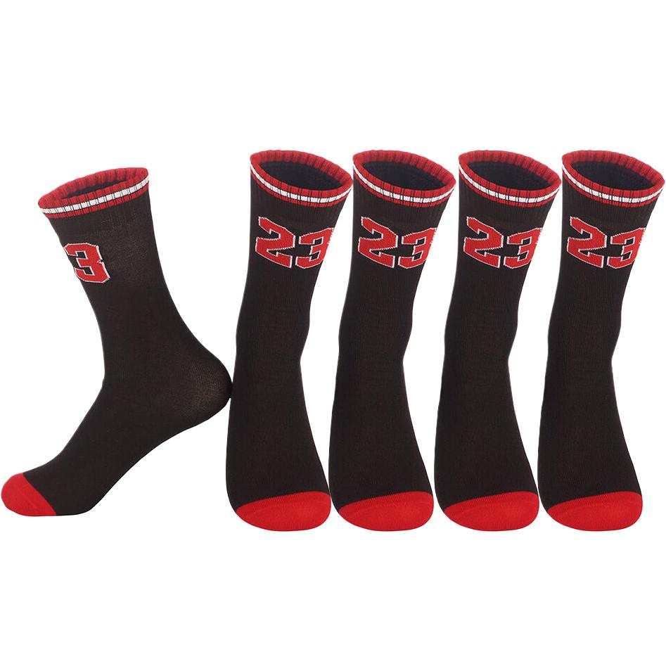 5Pairs Number 23 Sport Socks for Girls Boys Football Basketball Baseball Rugby Soccer Hiking