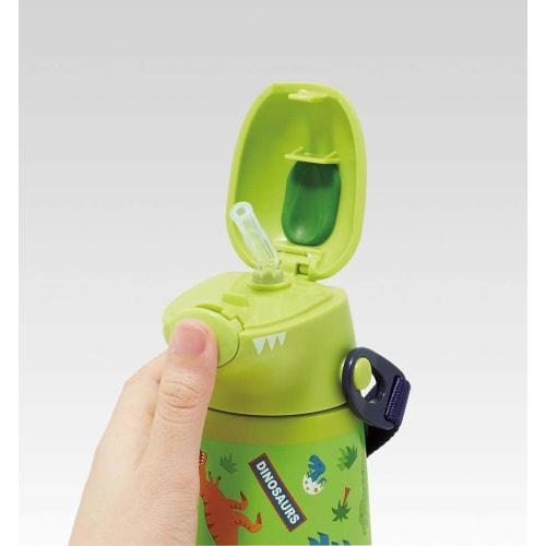 Skater 3D Stainless Steel Straw Water Bottle 370ml Vacuum Duplex Cold Storage Only Dinosaur Dinosaur SSH4D-A