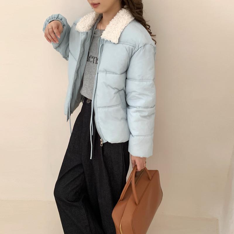 Korean Version of Padded Jacket Lapel Simple Foreign Style Short Age-reducing Warm Bread Clothes Women's Coat