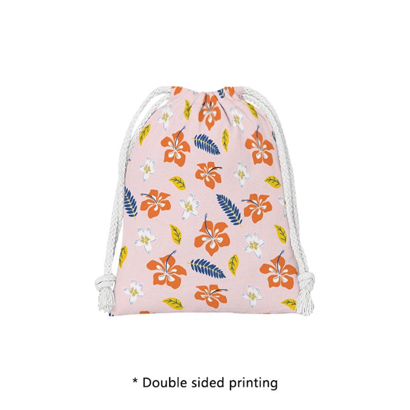 Portable Cross-Border Drawstring Jewelry & Cosmetic Organizer Bag - Small Flower Design Small: 14*16cm