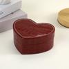 Leather Heart Jewelry Organizer With Flip Lid For Gift Weddings Travel