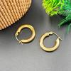 Premium Versatile Yang Caiyu Same 18K Gold-Plated Kink Glossy French Round Irregular Gold Earrings