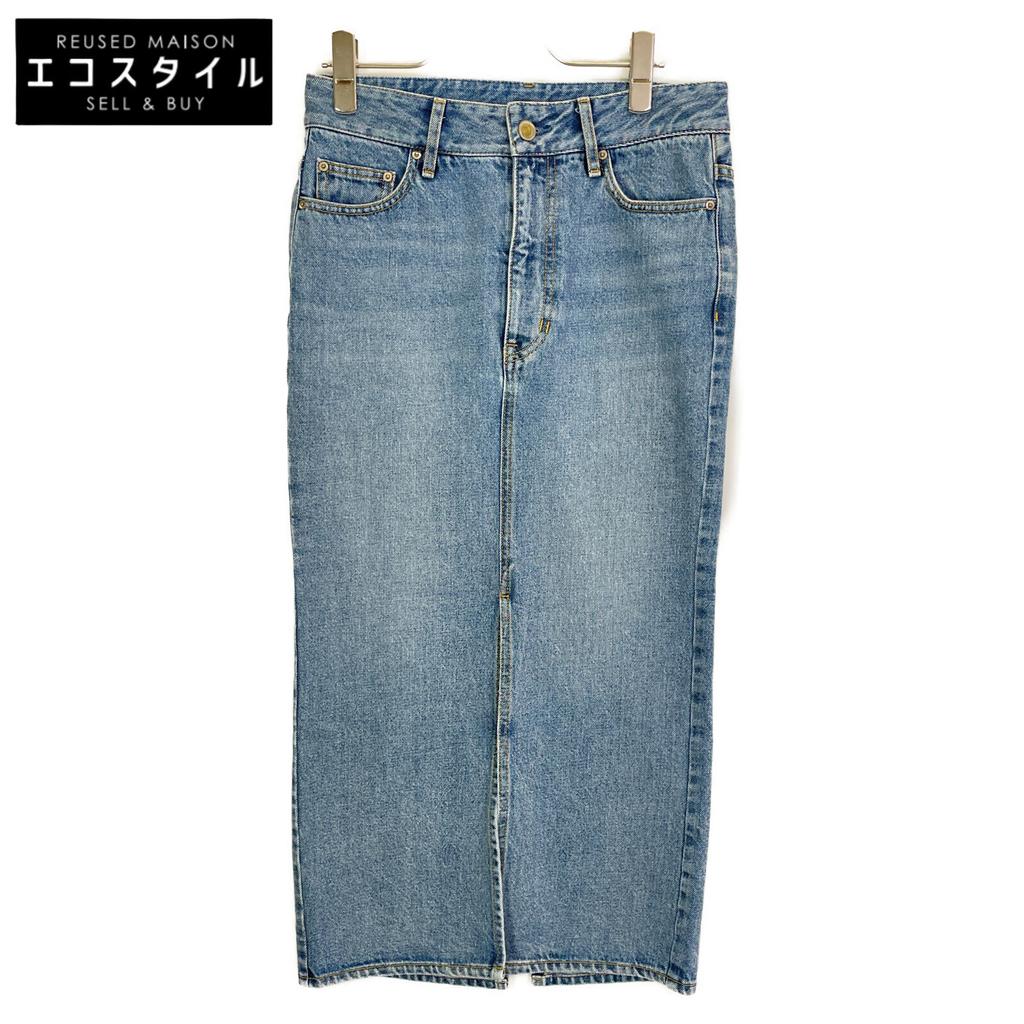 MUSE 24-060-500-4040-1-0 24 years Blue slit denim skirt skirt 34 blueUsed
