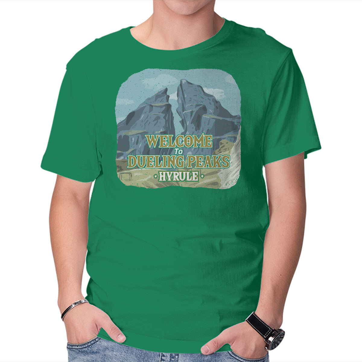 Unisex Crew Neck T-Shirt Welcome To Dueling Peaks Graphic Short Sleeve Casual Tee XXL