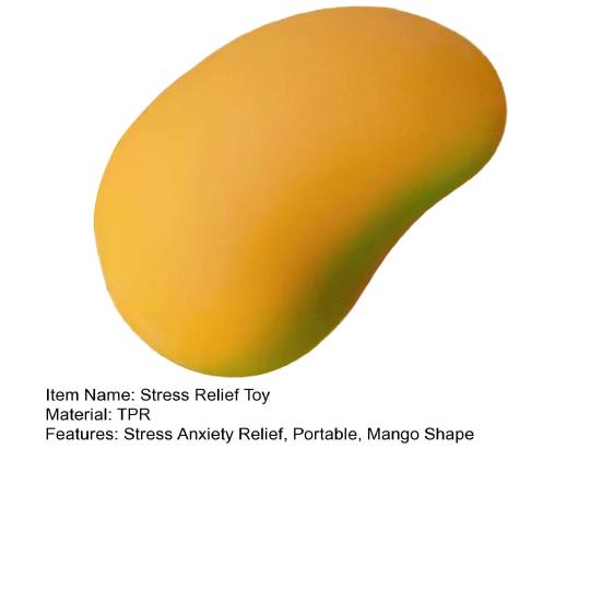 Fake Mango Stress Relief Toy Soft Realistic Fruit Squeeze Fidget Toy Home Office Worker Anxiety Reduction Stress Ball