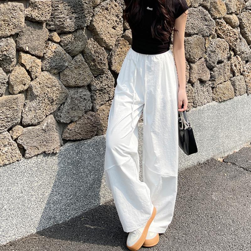 Loose Wide-leg Pants In Summer New High-waist Loose Casual Pants Drooping Red American Wide-leg Pants