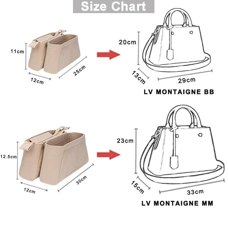 EverToner Passend für Montaigne BB MM Filzstoff Einlegebeutel Organizer Make-up Handtaschen-Organizer Reise Innen Mommy Kosmetiktaschen