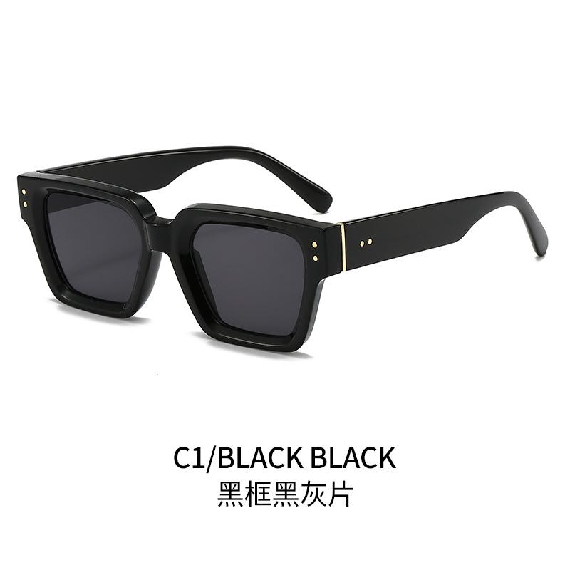 Durable High Quality Trendy Orange Square Thick Frame Sun Glasses Women sunglass men Stylish glasses High-End Shades