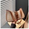 Woven Colored Stripes Splicing Women's Fashion New Contrasting Colors Trend Casual Simple Mori Underarm Shoulder Women's Bag