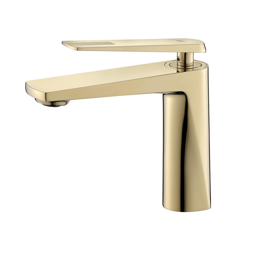 Chrome Single Handle Wash Basin Faucet Brass Hot Cold Bathroom Tap Factory Price (Gold,Brass)
