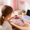 Girl Heart Handheld Pencil Case Large Capacity Portable Stationery Bag For School And Office Use