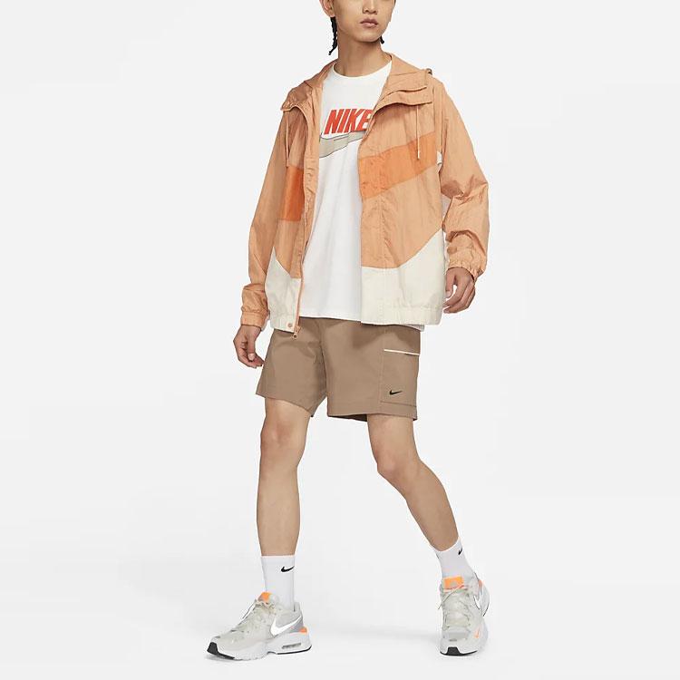 Nike Sportswear Swoosh Color-Block Logo Hooded Woven Jacket Men Outerwear Orange DD5968-212